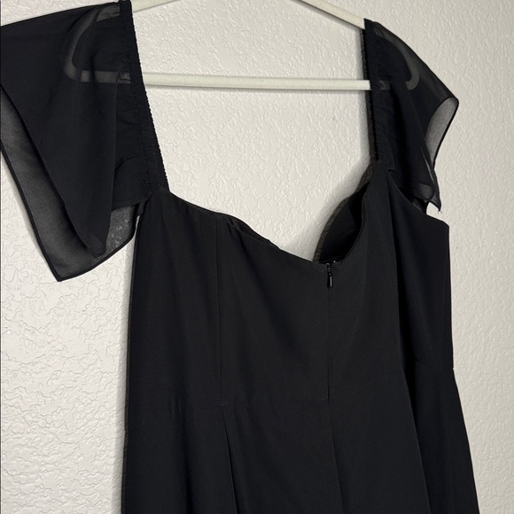 Jenny Yoo Elsie Black Chiffon Dress Size 22 Formal Bridesmaid Wedding Plus Ball - Picture 8 of 12